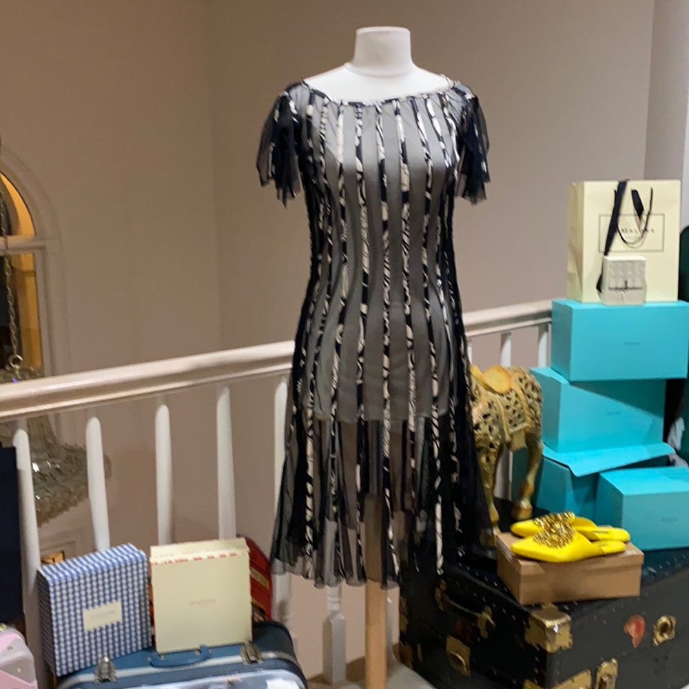 Sheer ribbed dress